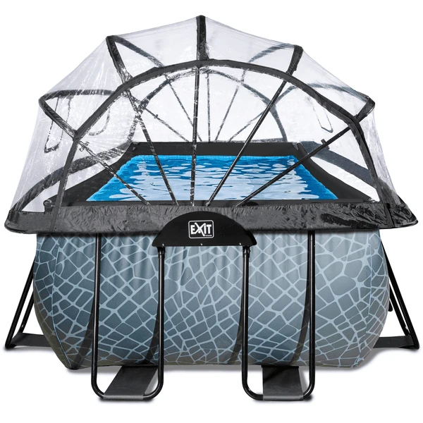 EXIT TOYS EXIT Frame Zwembad 4x2x1,22m (12v Sand Filter) - Grijs + Zonnedak + Warmtepomp 6 EXIT TOYS EXIT Frame Zwembad 4x2x1,22m (12v Sand Filter) - Grijs + Zonnedak + Warmtepomp - Afbeelding 4