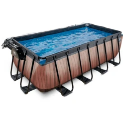 EXIT TOYS EXIT Frame Zwembad 4x2x1,22m (12v Sand Filter) - Houtoptiek + Zonnedak + Warmtepomp -Speelgoed exit frame zwembad 4x2x1 22m 12v sand filter houtoptiek zonnedak warmtepomp a305971 2