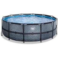 EXIT TOYS EXIT Frame Zwembad ø427x122cm (12v Cartridge Filterpomp) - Grijs -Speelgoed exit frame zwembad o427x122cm 12v cartridge filterpomp grijs a305798 2