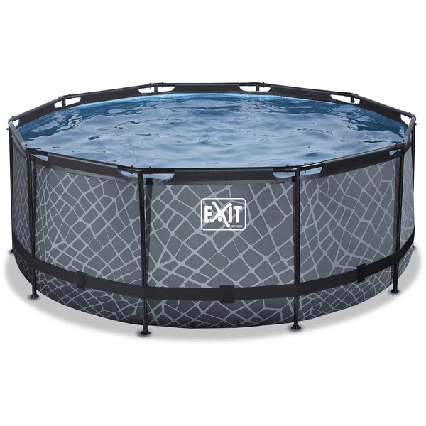 EXIT TOYS EXIT Stone Pool ø360x122cm Met Zandfilterpomp, Grijs 4 EXIT TOYS EXIT Stone Pool ø360x122cm Met Zandfilterpomp, Grijs - Afbeelding 2