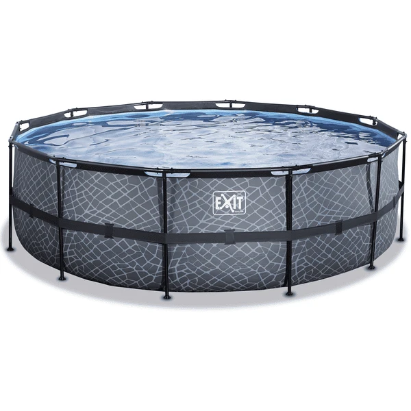 EXIT TOYS EXIT Stone Pool ø450x122cm Met Zandfilterpomp, Grijs 4 EXIT TOYS EXIT Stone Pool ø450x122cm Met Zandfilterpomp, Grijs - Afbeelding 2