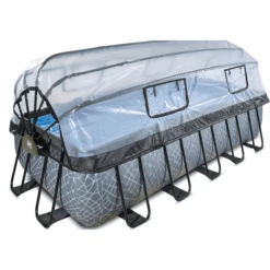 EXIT TOYS EXIT Stone Zwembad 540x250x122cm Met Afdekking En Sand Filterpomp, Grijs -Speelgoed exit stone zwembad 540x250x122cm met afdekking en sand filterpomp grijs a294632 1