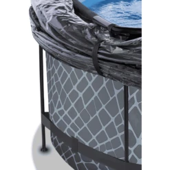 EXIT TOYS EXIT Stone Zwembad ø360x122cm Met Afdekking En Sand Filterpomp, Grijs -Speelgoed exit stone zwembad o360x122cm met afdekking en sand filterpomp grijs a294621 4