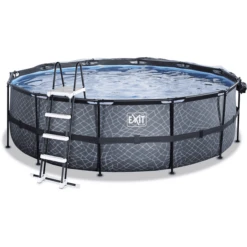 EXIT TOYS EXIT Stone Zwembad ø450x122cm Met Afdekking En Sand Filterpomp, Grijs 9 EXIT TOYS EXIT Stone Zwembad ø450x122cm Met Afdekking En Sand Filterpomp, Grijs -Speelgoed exit stone zwembad o450x122cm met afdekking en sand filterpomp grijs a294627 2