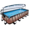 EXIT TOYS EXIT Wood Pool 540x250x100cm Met Afdekking, Sand Filter En Warmtepomp, Bruin -Speelgoed exit wood pool 540x250x100cm met afdekking sand filter en warmtepomp bruin a294606