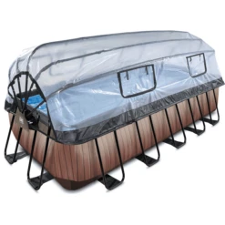 EXIT TOYS EXIT Wood Pool 540x250x122cm Met Afdekking En Sand Filterpomp, Bruin -Speelgoed exit wood pool 540x250x122cm met afdekking en sand filterpomp bruin a294633 1