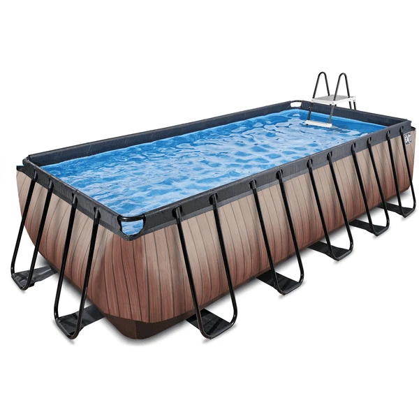 EXIT TOYS EXIT Wood Pool 540x250x122cm Met Sand Filterpomp, Bruin 3 EXIT TOYS EXIT Wood Pool 540x250x122cm Met Sand Filterpomp, Bruin