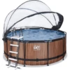 EXIT TOYS EXIT Wood Pool ø360x122cm Met Afdekking, Sand Filter- En Warmtepomp, Bruin -Speelgoed exit wood pool o360x122cm met afdekking sand filter en warmtepomp bruin a294637