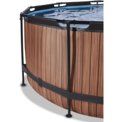 EXIT TOYS EXIT Wood Pool ø360x122cm Met Filterpomp, Bruin -Speelgoed exit wood pool o360x122cm met filterpomp bruin a294608 2