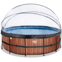 EXIT TOYS EXIT Wood Pool ø450x122cm Met Afdekking, Sand Filter En Warmtepomp, Bruin -Speelgoed exit wood pool o450x122cm met afdekking sand filter en warmtepomp bruin a294640 1