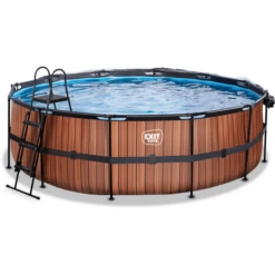 EXIT TOYS EXIT Wood Pool ø450x122cm Met Afdekking, Sand Filter En Warmtepomp, Bruin -Speelgoed exit wood pool o450x122cm met afdekking sand filter en warmtepomp bruin a294640 2