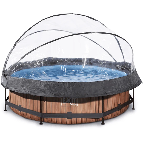 EXIT TOYS EXIT Wood Zwembad ø300x76cm Met Overkapping En Filterpomp - Bruin 4 EXIT TOYS EXIT Wood Zwembad ø300x76cm Met Overkapping En Filterpomp - Bruin - Afbeelding 2