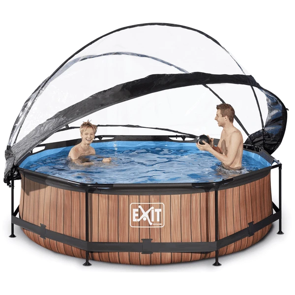 EXIT TOYS EXIT Wood Zwembad ø300x76cm Met Overkapping En Filterpomp - Bruin 7 EXIT TOYS EXIT Wood Zwembad ø300x76cm Met Overkapping En Filterpomp - Bruin - Afbeelding 5