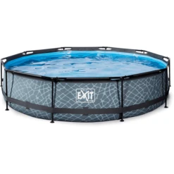 EXIT TOYS EXIT-zwembad Stone ø 360 X 76 Cm Met Filterpomp - Grijs