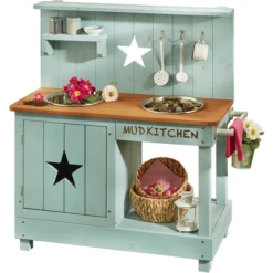 MUDDY BUDDY Buitenspeelkeuken "Adventurer Star" Petrol Blauw -Speelgoed muddy buddy buitenspeelkeuken adventurer star petrol blauw a412337 3