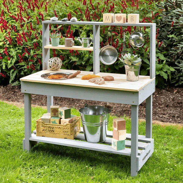 MUDDY BUDDY Speelkeuken Voor Buiten "Mud Starter" Wolkengrijs-naturel 5 MUDDY BUDDY Speelkeuken Voor Buiten "Mud Starter" Wolkengrijs-naturel - Afbeelding 3