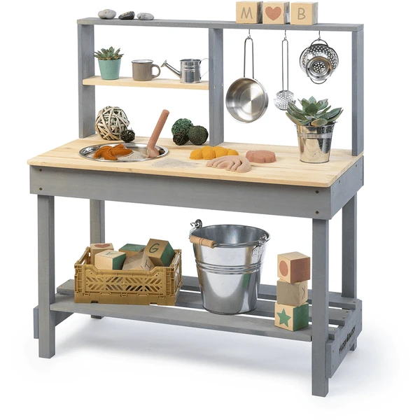 MUDDY BUDDY Speelkeuken Voor Buiten "Mud Starter" Wolkengrijs-naturel 3 MUDDY BUDDY Speelkeuken Voor Buiten "Mud Starter" Wolkengrijs-naturel