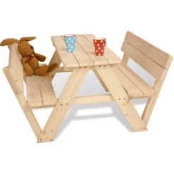 PINOLINO Kinder Picknicktafel Nicki Voor 4 Met Rugleuning -Speelgoed pinolino kinder picknicktafel nicki voor 4 met rugleuning a047905 2