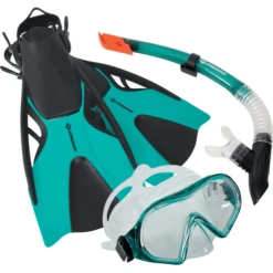 Schildkröt SCHILDKRÖT ® Snorkelset Cayman Turquoise - 3 Stuks, Maat S/M -Speelgoed schildkroet snorkelset cayman turquoise 3 stuks maat s m a398111 3